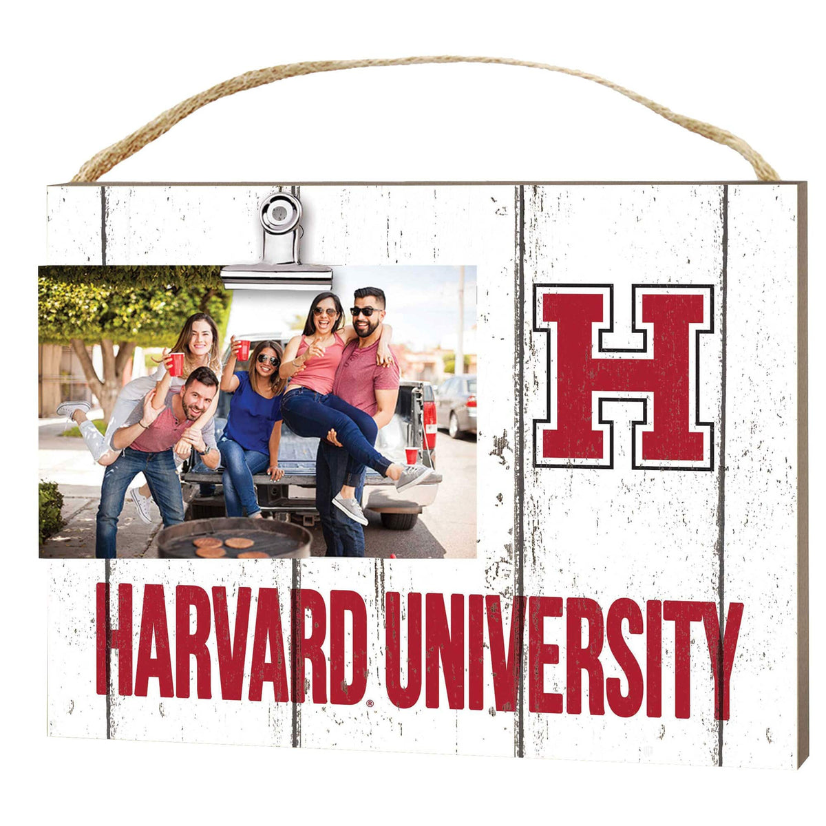 Jardine - Harvard Crimson 8" x 10" Weathered Clip It Frame - White