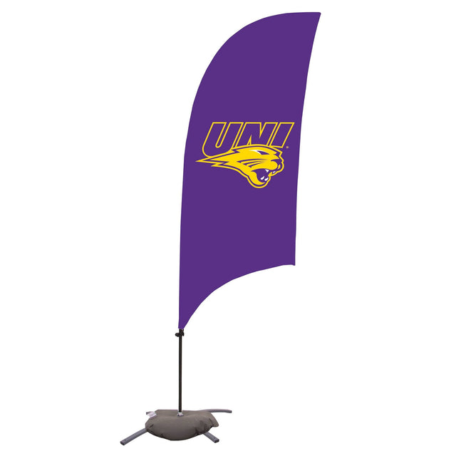 Front. Victory Corps - Northern Iowa Panthers 7.5' Razor Feather Stake Flag with Base - Multicolor.