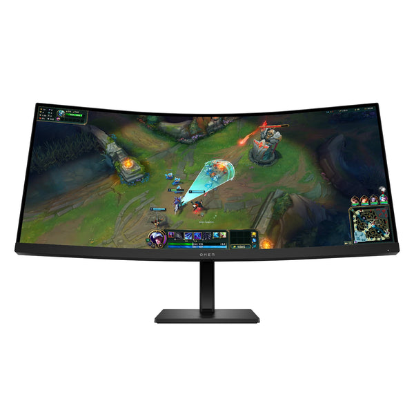 HP OMEN - 34" VA Curved WQHD 180Hz AMD FreeSync Premium Gaming Monitor with Adjustable Height (DisplayPort, HDMI) - Black