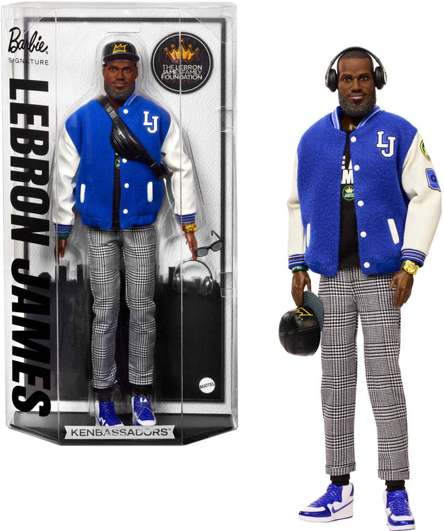 The text on the image reads "Ballie, MI SIGN TURE THELEBRON JAMES FAMILY FOUNDATION IJ LEBRON JAMES MATTEL KENBASSADORS."