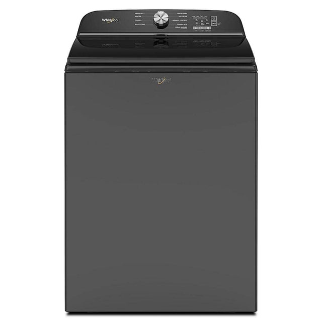 Front. Whirlpool - 5.3 Cu. Ft. High Efficiency Top Load Washer with Deep Water Wash Option - Volcano Black.