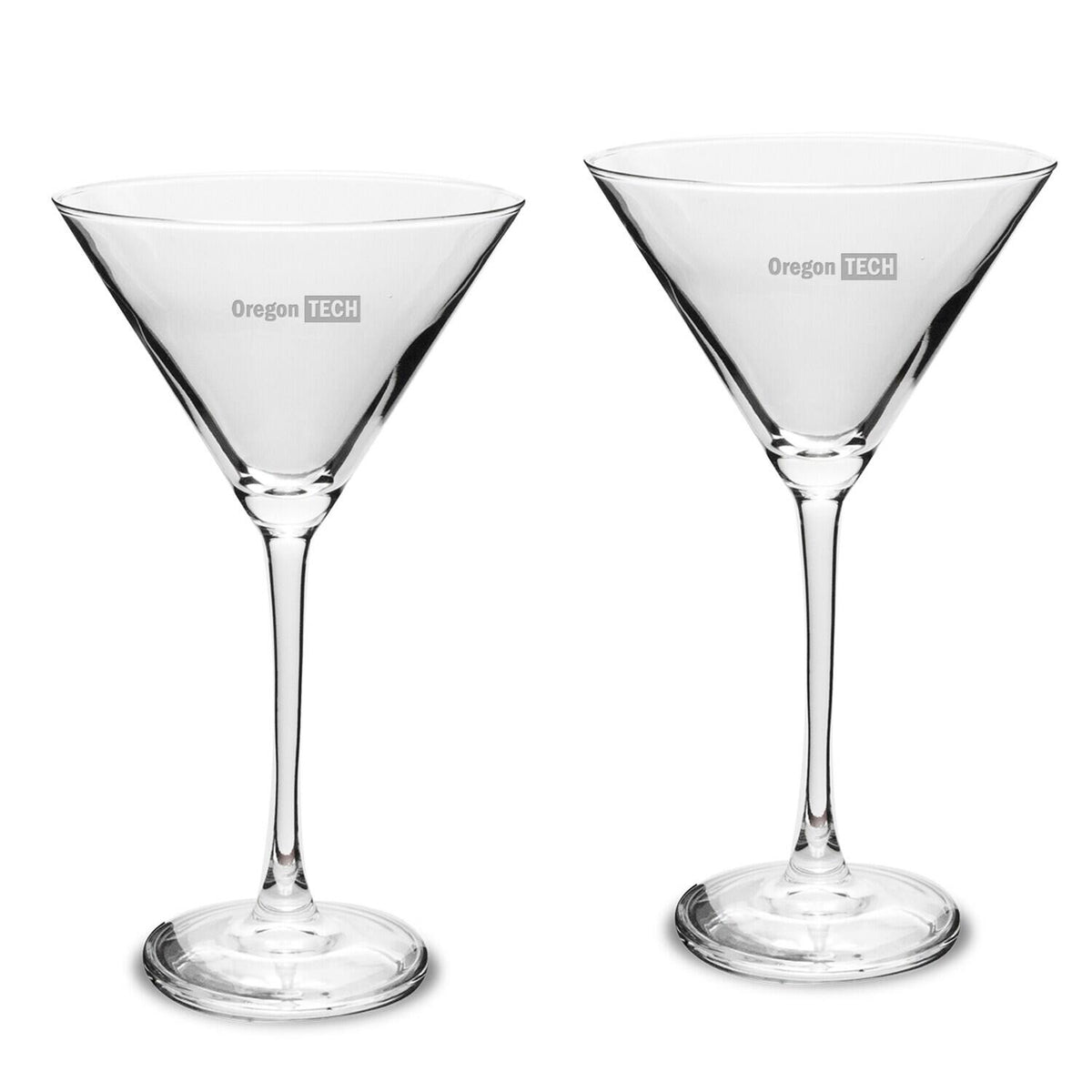 Jardine - Oregon Tech Hustlin' Owls Two-Piece Traditional 10oz. Martini Glass Set - Multicolor