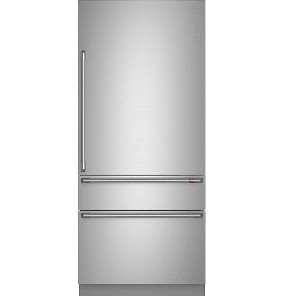 Café - 36 in. Wide 20.2 Cu. Ft. 3-Door Bottom Freezer Built-In Smart Refrigerator with Convertible Climate Control Drawer - Stainless Steel