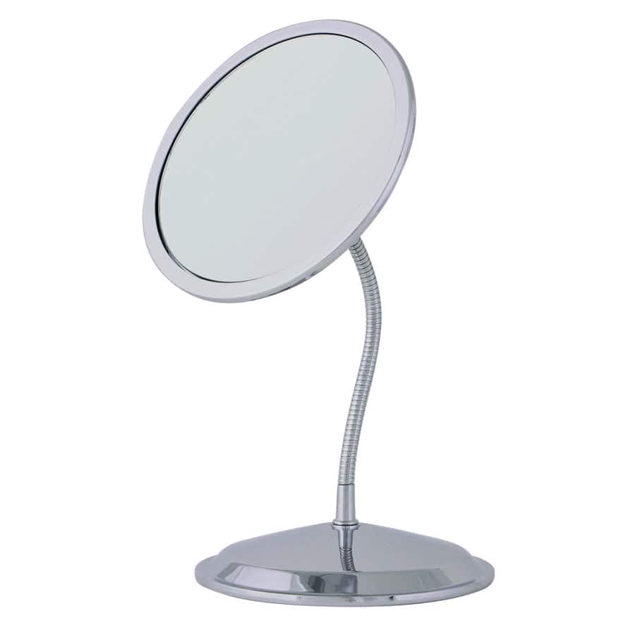 Zadro - Gooseneck Makeup Mirror with 10X/5X Magnifications & Suction Cup Wall Mount - Made In USA - Silver