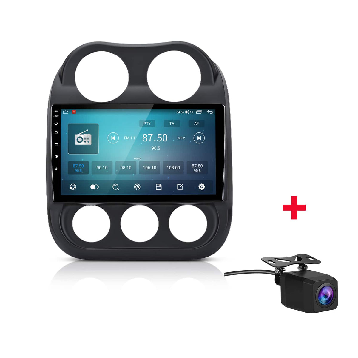 Junsun - For Jeep Compass Patriot 2010-2016 Backuo Camera 8Core 4+64GB carplay Android15 Car Stereo Radio GPS Navi WIFI SWC BT FM - Black