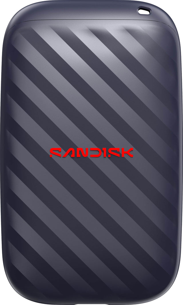 Front. SANDISK - 1TB Portable Drive - Up to 600MB/s Read Speeds, 4x Faster than HDD, Durable, Up to 2M Drop Protection, USB Type-C - Black.