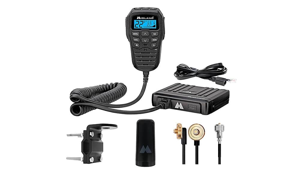 Midland - MICROMOBILE MXT275VP4 15 Channel Two Way Radio Bundle - Black