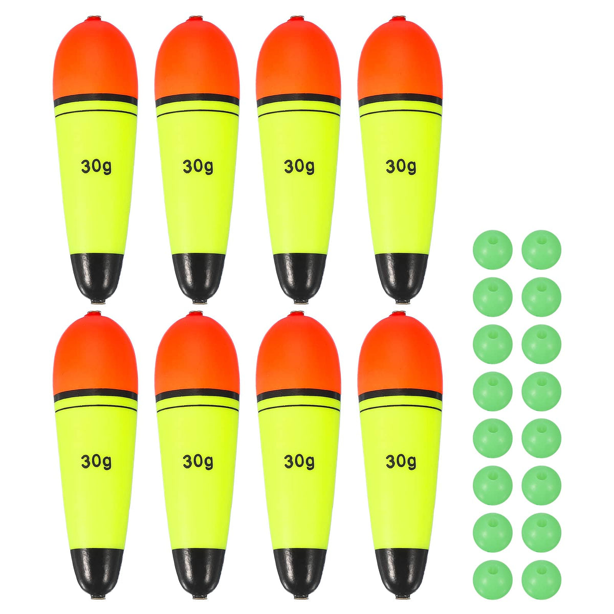 Unique Bargains - Fishing Slip Bobbers, EVA Foam Slip Floats with Beads, 1.1 oz Floatage & 8pcs - Fits Perch/Carp/Bass, Salt/Freshwater - Red, Yellow