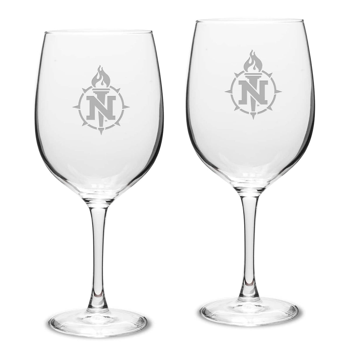 Jardine - Northern Michigan Wildcats 19oz. 2-Piece Traditional Robusto Red Wine Table Glass Set - Multicolor