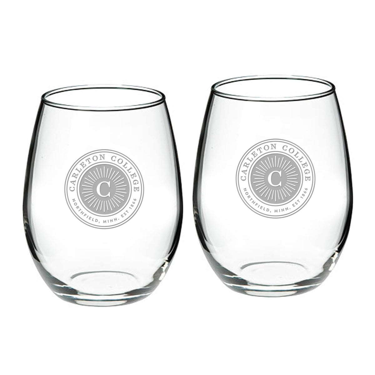 Jardine - Carleton Knights 21oz. 2-Piece Stemless Wine Glass Set - Multicolor