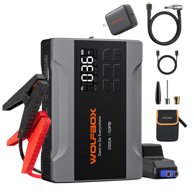 WOLFBOX  
BAR  
PSI  
Kg/cm² 2000 OUT IN WOLFBOX  
Go Everywhere to Dare  
- 150PSI 2000A  
+ G  
WOLFBOX