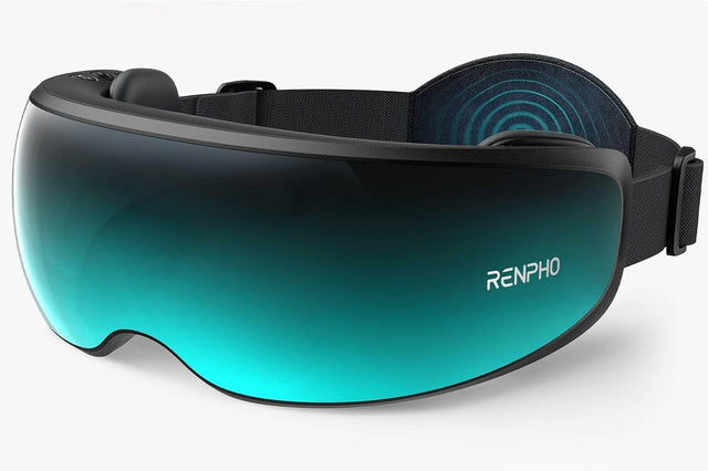 Front. Renpho - Eye Massager with Mist Mode & 3 Level Temple Air Pressue Massage & Memory Function, Slidable Temple Massager - Green.
