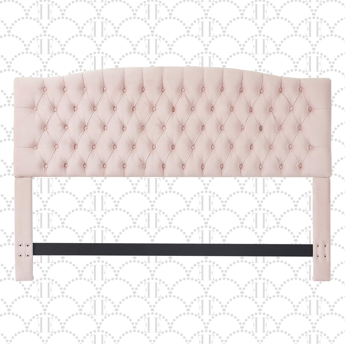 Elle Decor - Celeste Queen Size Headboard - Blush Pink Velvet
