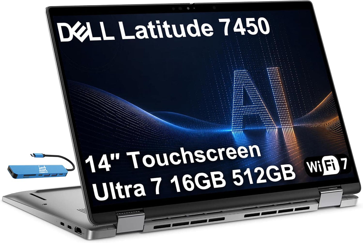 Dell - Latitude 7450 14" FHD+ 2-in-1 Touchscreen AI PC Laptop - Intel Core Ultra 7 - 16GB RAM - 512GB SSD - Windows 11 Pro - 2-in-1 Laptop - Gray