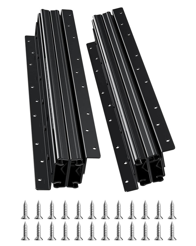 Front. VEVOR - Undermount Drawer Slides, 16 inch, Full Extension Ball Bearing Under Stair Cabinet Rails, 260 LB Load Capacity - Black.