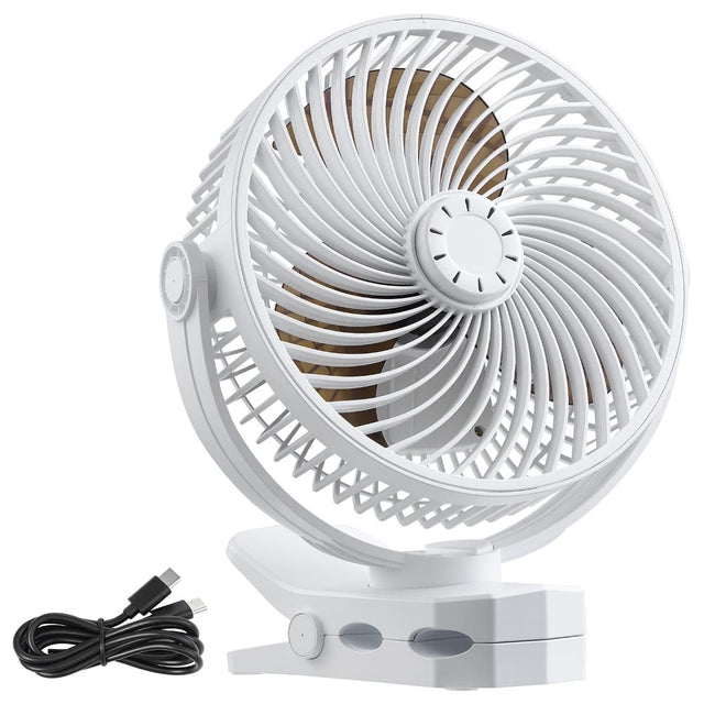 Front. Loheer - Loheer Rechargeable Clip On Fan Portable USB Desk Fan Quiet Clamp Fan for Golf Cart Camping.