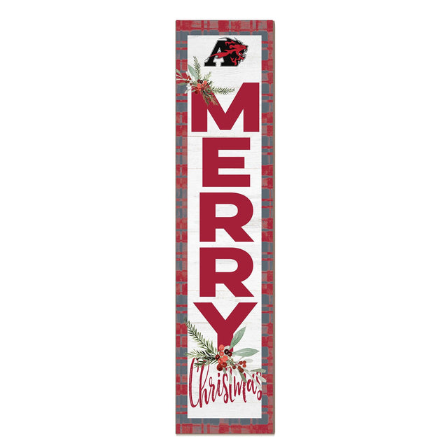 Front. Jardine - Albright Lions 12'' x 48'' Outdoor Merry Christmas Leaner - White.