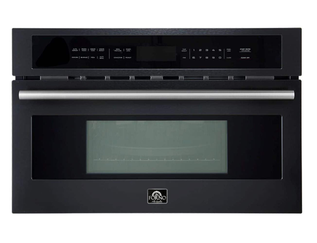 Forno Appliances - Oliena Espresso 1.6 cu. ft. Built-in 1750W Compact Convection Oven and 1000W Microwave Combo with Sensor Cooking - Black