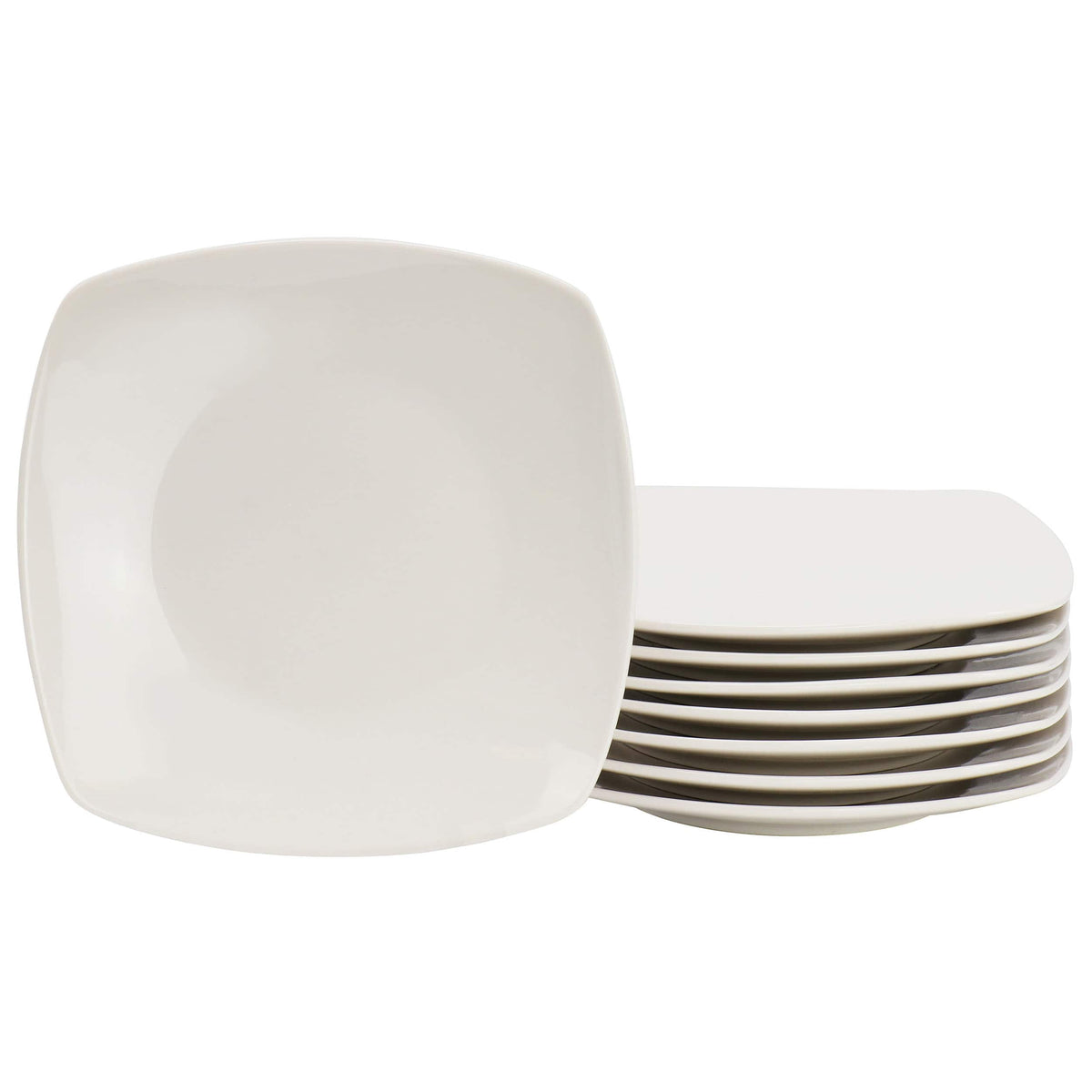 Gibson - Home Zen Buffetware 8 Piece 7in Stoneware Dessert Plate Set - White
