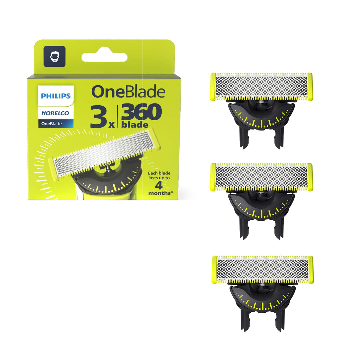 Philips Norelco - OneBlade 360 Blade Replacement Blades - Black