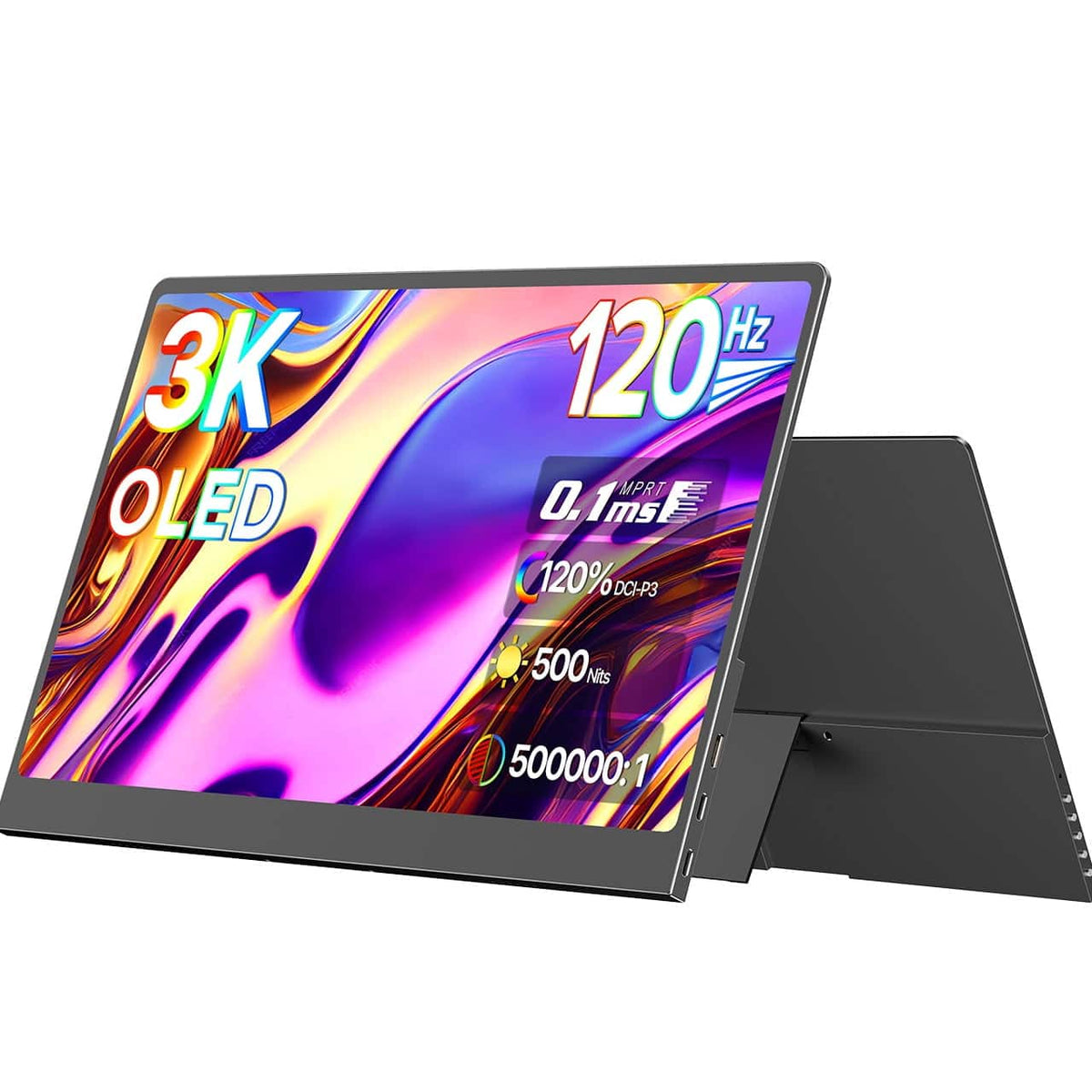UPERFECT - 14" 3K OLED Portable Monitor - 2880x1800 120Hz HDR, 0.1ms, 120% DCI-P3, USB-C - Black