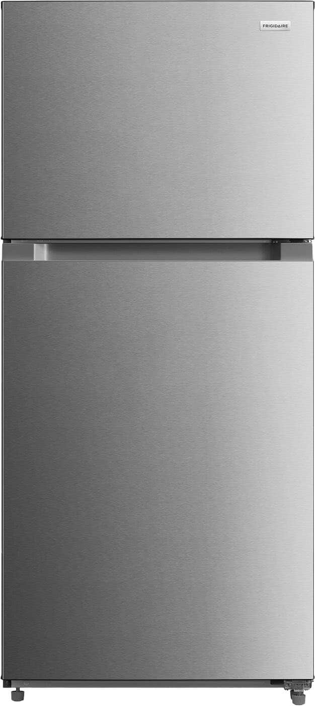 Front. Frigidaire - 30 in. Wide 19 Cu. Ft. Garage Ready Top Freezer Refrigerator - Fingerprint-Resistant Stainless Steel Look.