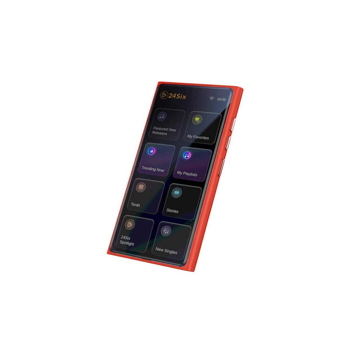 24six - Solo4 128GB Kosher MP3 Player with Jewish Music, Children's Stories (Red)