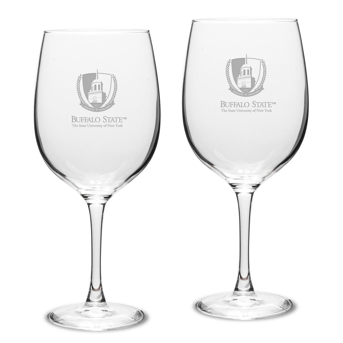 Jardine - Buffalo State Bengals 19oz. 2-Piece Traditional Red Wine Table Glass Set - Multicolor