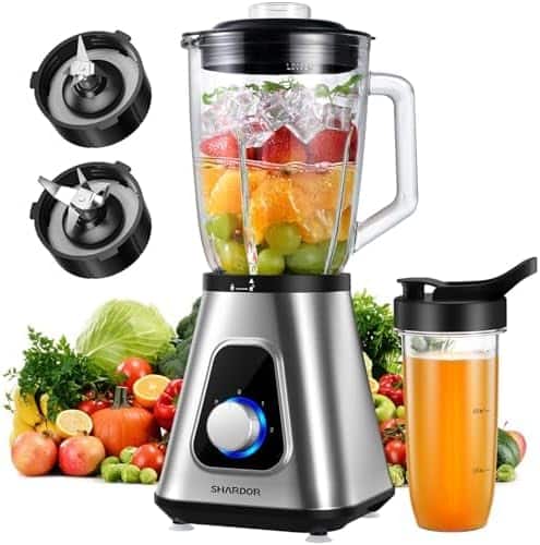 Shardor - 1200W Blender for Shakes and Smoothies - Silver