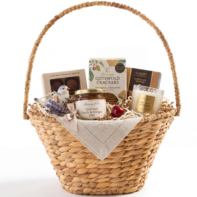 CHOCOLATE TRUFFLES LUXURY DARK - ACLONAL IIO RAMILE C  
Premium COTSWOLD CRACKERS - LUXURY - RI - CHOCOLATE TRUFFLES ARTISANAL CRACKERS -  
Maison d'Or Gourmet Peach & Ginger Jam - SOMECEE SEA SALT & JASMINE