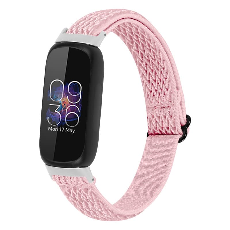 StrapsCo - Comfort Stretch Band Elastic Nylon Watch Strap For Fitbit Inspire 3 - Pink