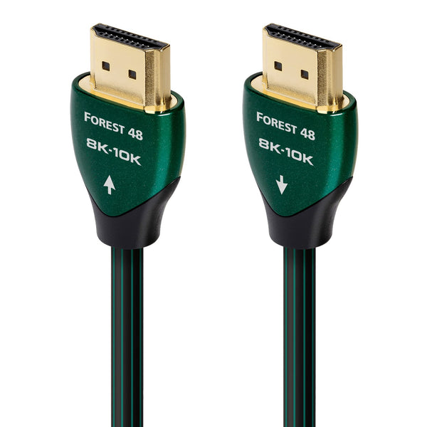 AudioQuest - Forest 48 5' 4K-8K-10K 48Gbps In-Wall Rated HDMI Cable - Black with Green Stripes