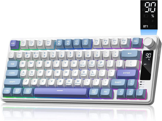 2.4G % BT1 BT2 ESC F1 F2 F3 F4 F5 F6 F7 F8 F9 F10 F11 F12 DEL 2 TAB ! BT1 1 Q BT2 2 W 3 E $ 4 R % 5 T 6 Y & 7 U * 8 I PRTSC 9 0 SCRLK 1 0 P PAUSE - + J K L : ; I O P SHIFT Z X C V N M , . SHIFT CAPS A S D F G H J K L ENTER SHIFT CAPS WIN CTRL WIN OPT ALT CMD ALT CMD FN CM d H e