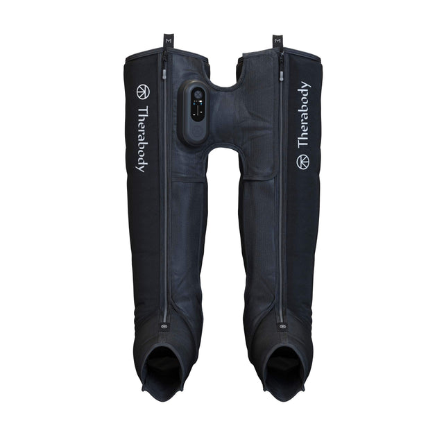 Front. Therabody - Therabody - JetBoots Prime - Ultra-Portable Wireless Compression Boots For Easy Leg Recovery - Regular - Black - Black.