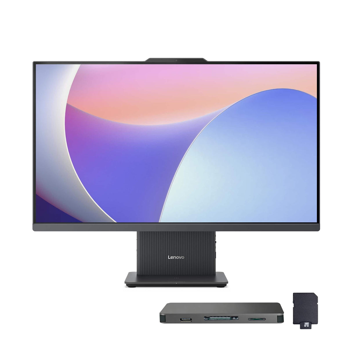 Lenovo - Upgraded - IdeaCentre AIO 23.8" FHD All-in-One Desktop,Ryzen 5 7535HS,16GB RAM,512GB SSD+160GB Dock Set,Win 11 Pro,Grey - Gray
