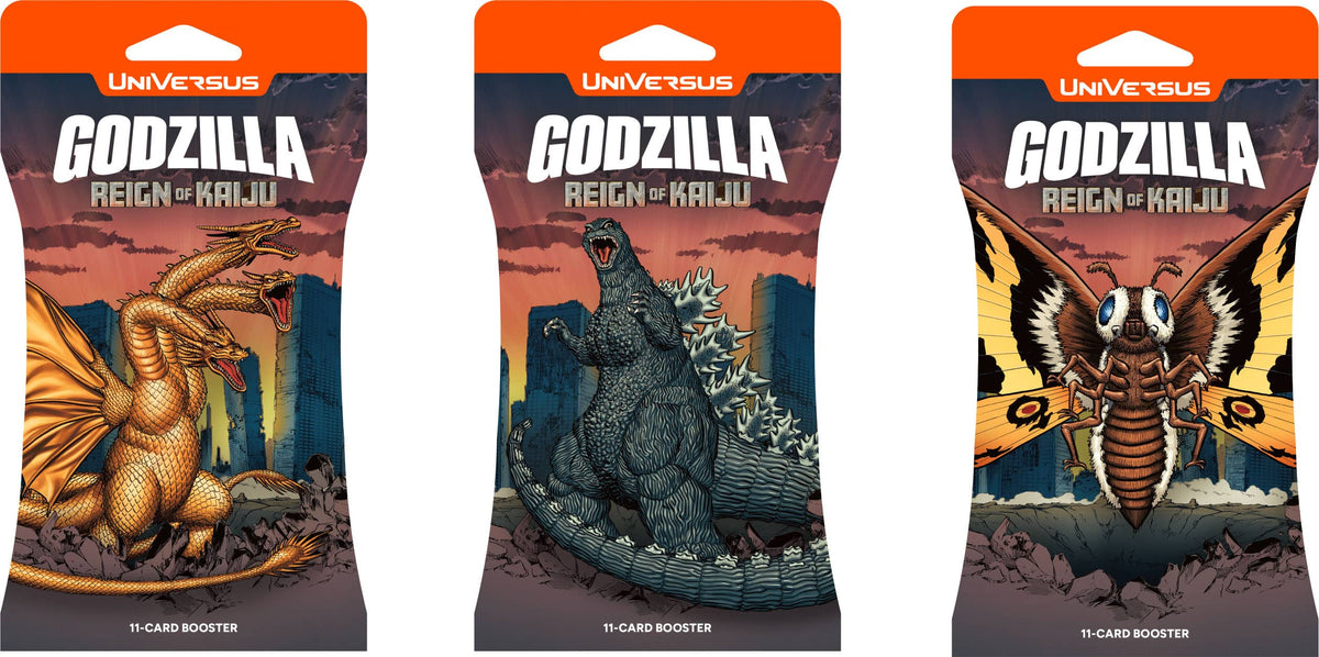 UniVersus - Trading Card Game Godzilla: Reign of Kaiju Sleeved Booster (1 Sleeved Booster per Order) - Styles May Vary