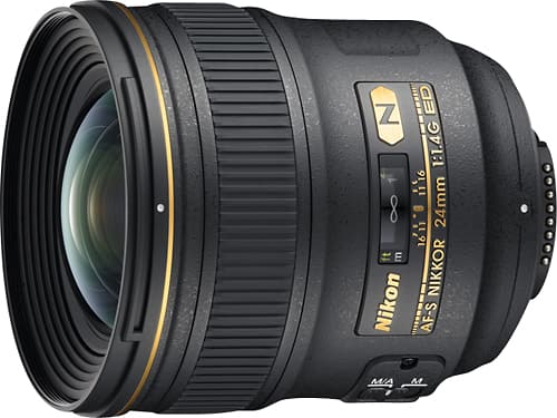 Angle. Nikon - Nikkor AF-S 24mm f/1.4G ED Wide-Angle Lens for Nikon DSLR Cameras - Black.
