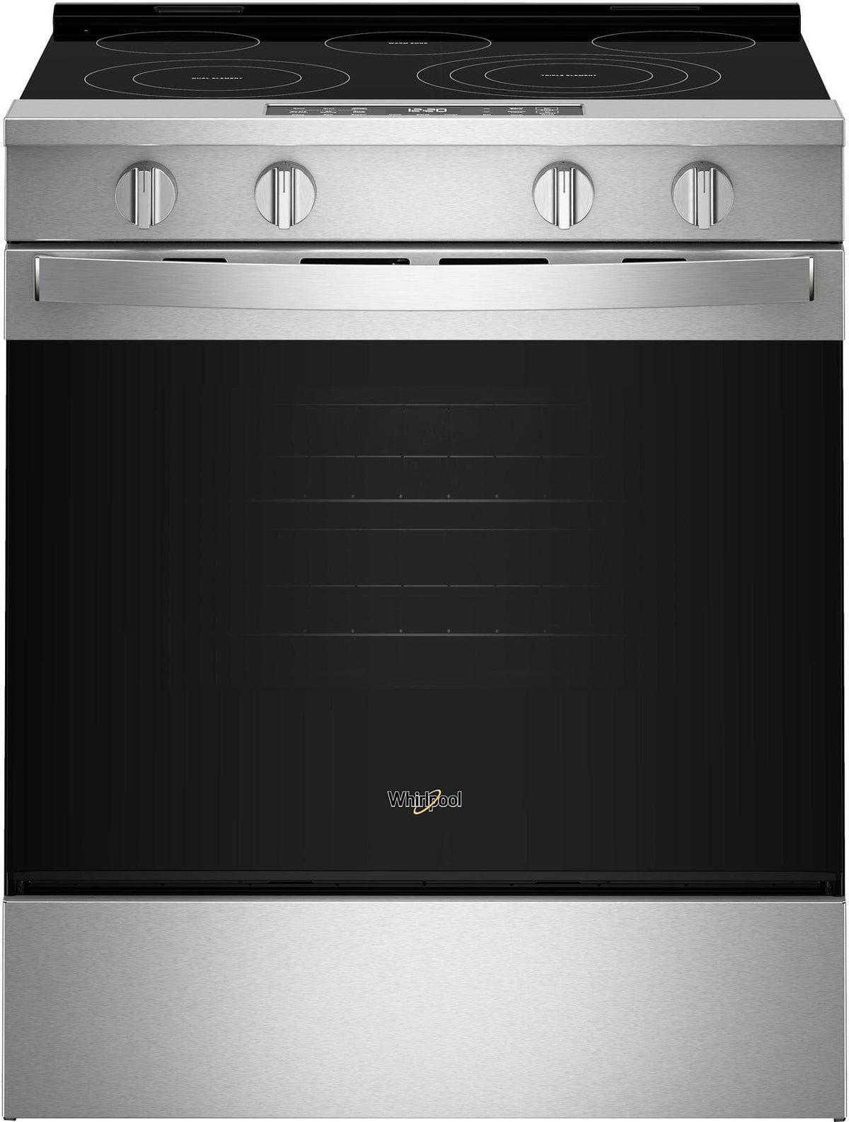 Whirlpool - 30 in. Wide 5 elements 5.0 cu. ft. Slide-In Electric Convection Range with Air Cooking Technology and Smart Features - Stainless Steel