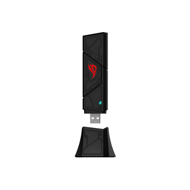 Front. ASUS - ROG USB-BE92 BE6500 Tri-Band Wi-Fi 7 USB Network Adapter - Black.