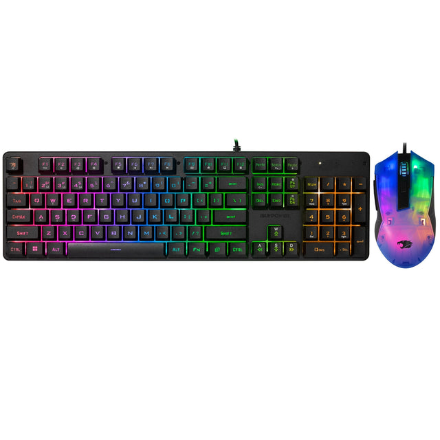 Front. iBUYPOWER - iBUYPOWER - Chimera KM7 Full-Size Wired Membrane RGB Keyboard and Optical Mouse Bundle - Black.