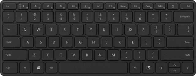 Front. Microsoft - Designer Compact Wireless Keyboard - Matte Black.