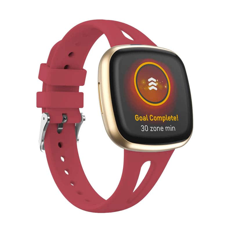 StrapsCo - Airtech Band Silicone Rubber Watch Strap For Fitbit Versa 3 (Short-Medium) - Rose Red