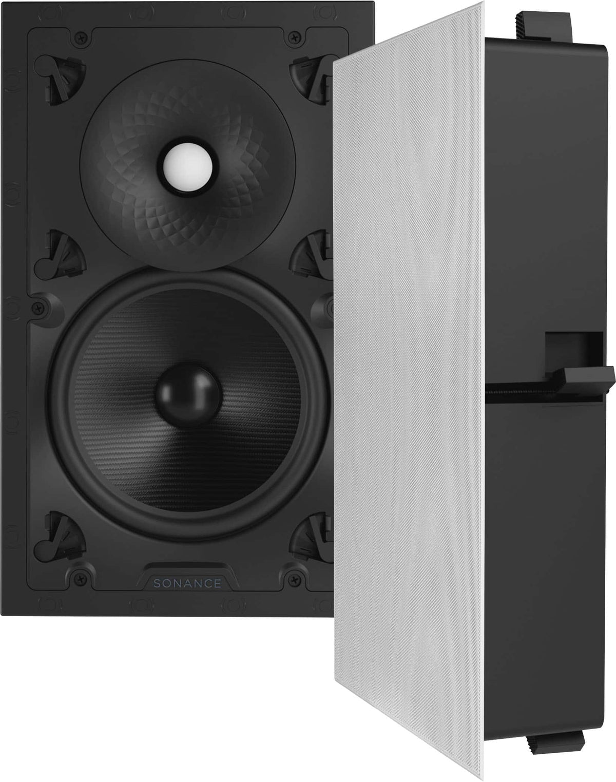 Sonance - VX86 RECTANGLE - Visual Experience Series 8" 2-Way In Wall Speakers (Pair) - Paintable White
