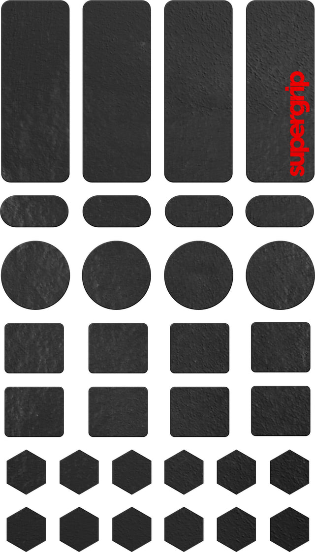 Front. Pulsar - Pulsar Supergrip Universal Grip Tape - Precut Sheet - Black.