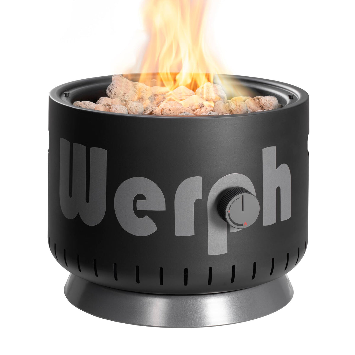 Werph - 17-Inch Compact Propane Fire Pit, 58,000 BTU, 2-in-1 Locking Lid, Lightweight, for Camping, RV, Picnic & Backyard - Black