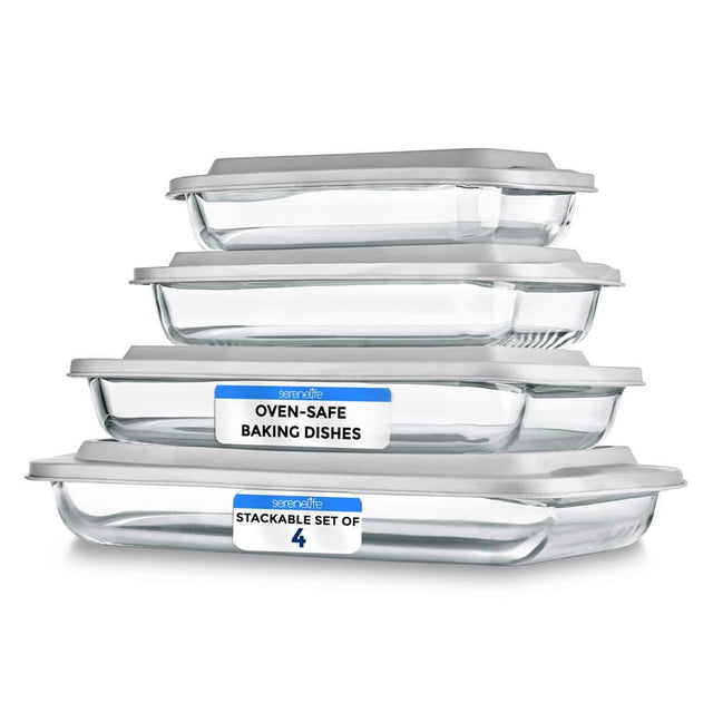 serenelife OVEN-SAFE BAKING DISHES serenelife STACKABLE SET OF 4