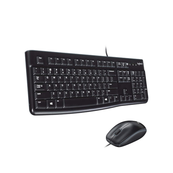 Logitech - MK120 Full-size Wired Membrane Keyboard and Mouse Bundle for PC with USB Plug-and-Play - Black