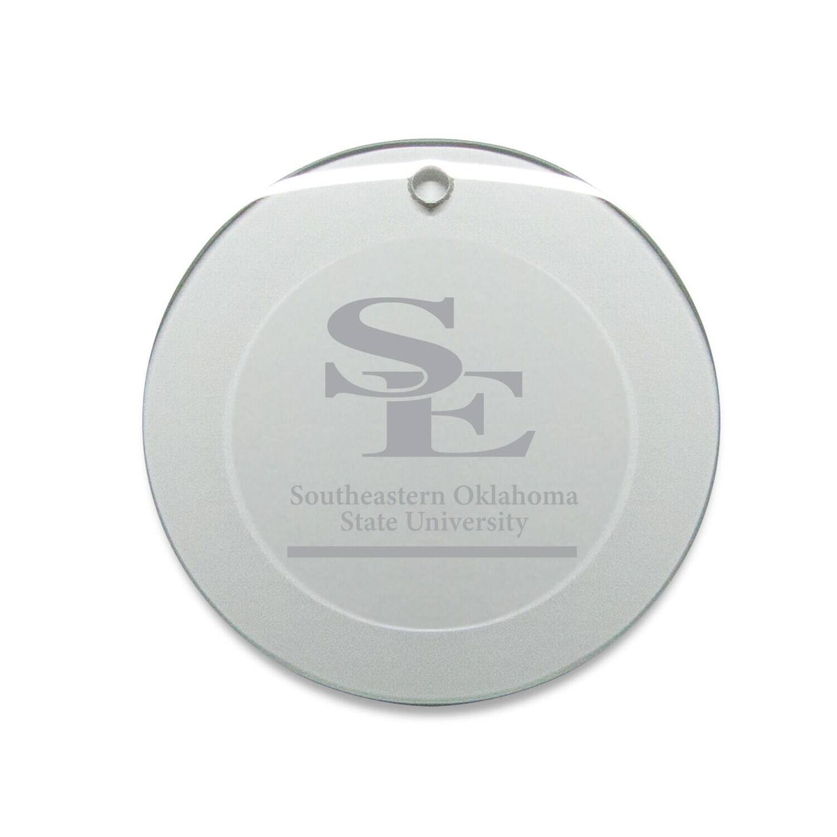 Jardine - Southeastern Oklahoma State Savage Storm 3'' Glass Round Ornament - Multicolor