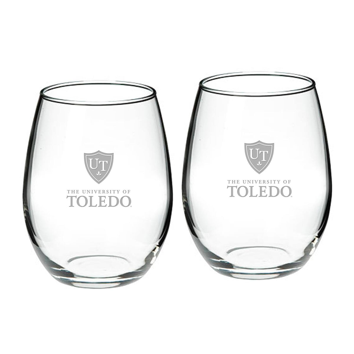 Jardine - Toledo Rockets 21oz. 2-Piece Stemless Wine Glass Set - Multicolor