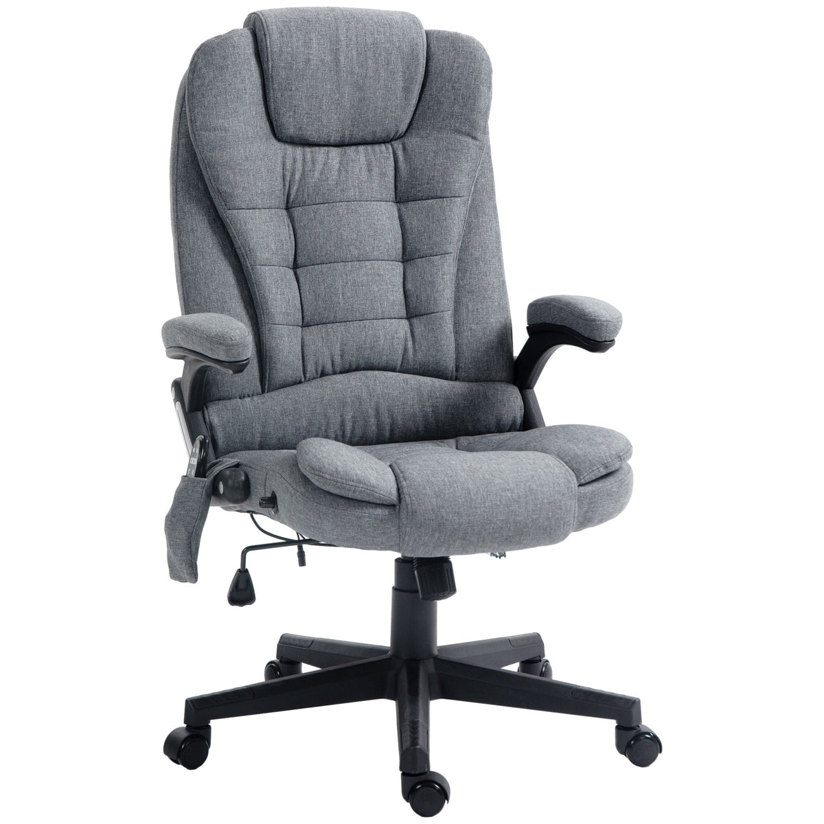 Homcom - Point Vibrating Massage Office Chair with Heat - Gray